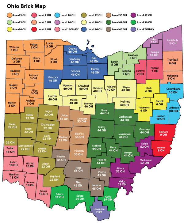 Ohio-Kentucky Bricklayers Jurisdictional Map